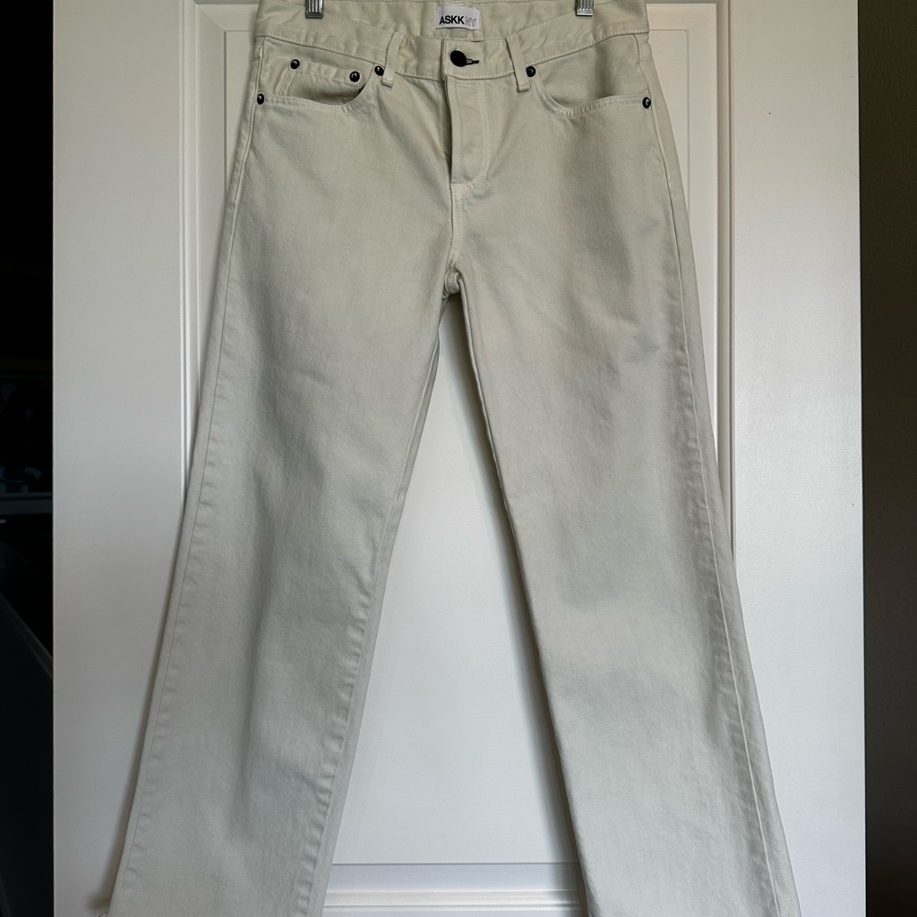 Askk Ny Women's Straight Leg Beige Jeans